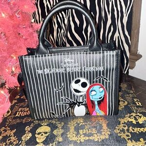 Jack Skellington & Sally Nightmare before Christmas small tote bag with strap.